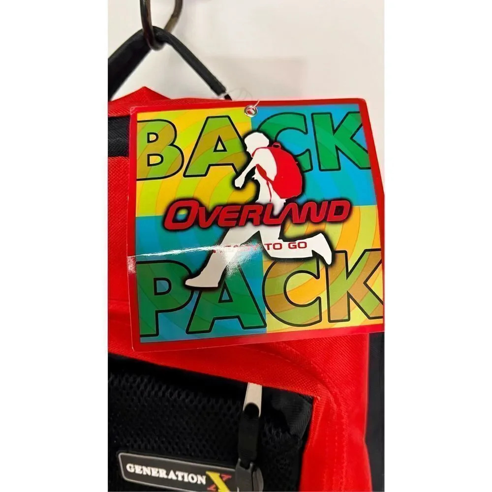 Overland Mens Black & Red Gadget Ready To Go Padded Backpack Generation X Nwt — image 7 of 8